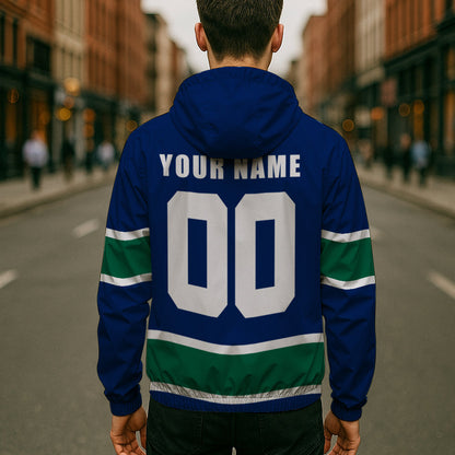 LIMITED EDITION - NEW CUSTOMIZED NHL19 VCC VANCOUVER CANUCKS WINDBREAKER JACKET