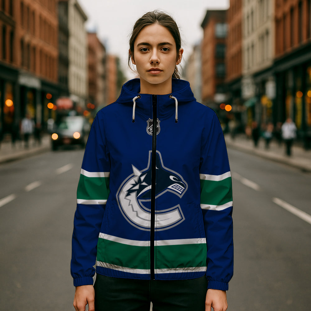 LIMITED EDITION - NEW CUSTOMIZED NHL19 VCC VANCOUVER CANUCKS WINDBREAKER JACKET