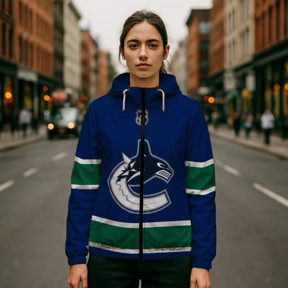 LIMITED EDITION - NEW CUSTOMIZED NHL19 VCC VANCOUVER CANUCKS WINDBREAKER JACKET