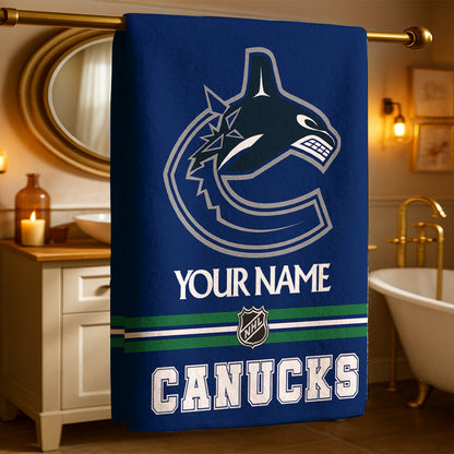 LIMITED EDITION - NEW CUSTOMIZED NHL19 VCC VANCOUVER CANUCKS BEACH & BATH TOWEL