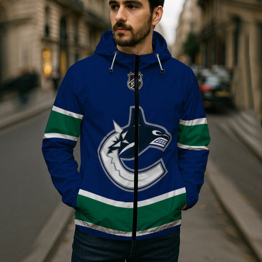 LIMITED EDITION - NEW CUSTOMIZED NHL19 VCC VANCOUVER CANUCKS WINDBREAKER JACKET