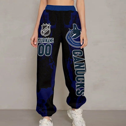 LIMITED EDITION - NEW CUSTOMIZED NHL19 VCC VANCOUVER CANUCKS LONG PANTS