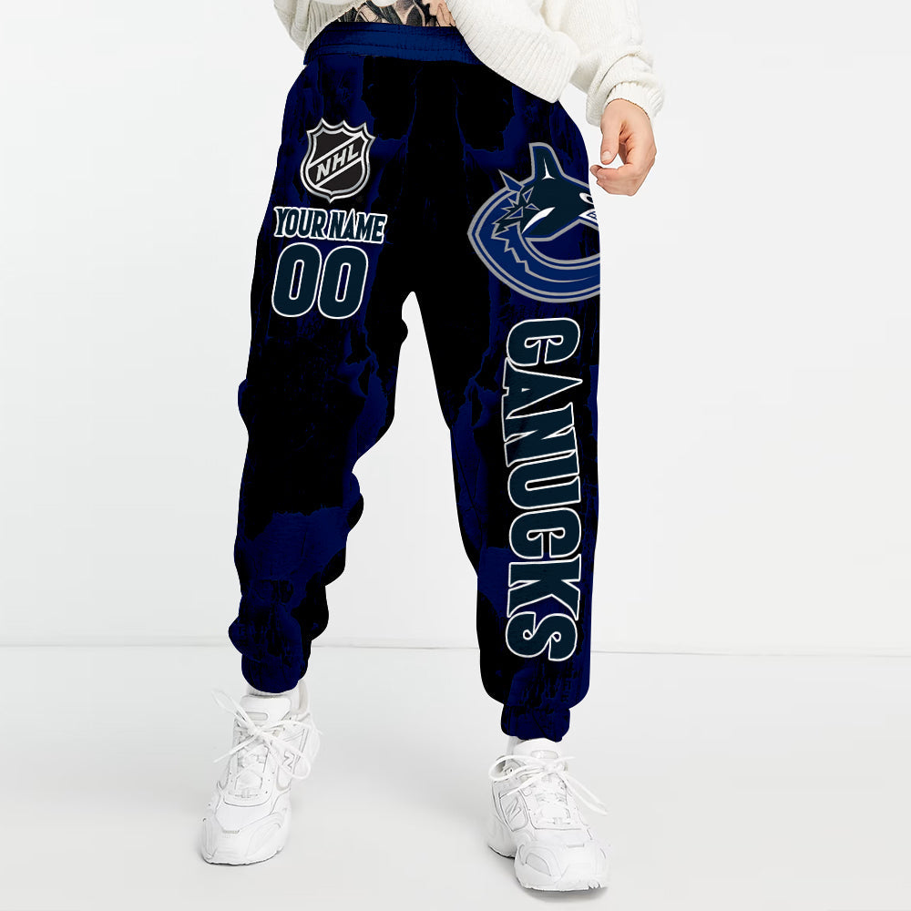 LIMITED EDITION - NEW CUSTOMIZED NHL19 VCC VANCOUVER CANUCKS LONG PANTS