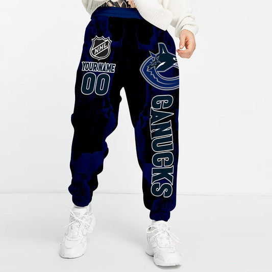 LIMITED EDITION - NEW CUSTOMIZED NHL19 VCC VANCOUVER CANUCKS LONG PANTS