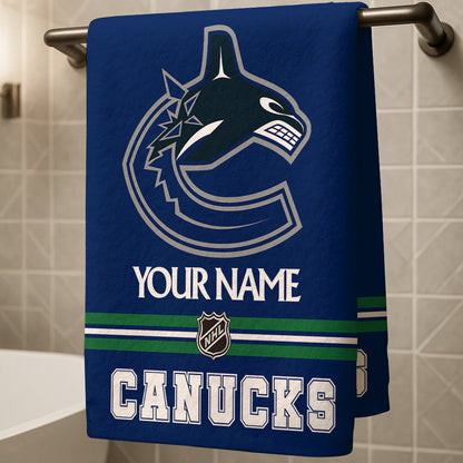 LIMITED EDITION - NEW CUSTOMIZED NHL19 VCC VANCOUVER CANUCKS BEACH & BATH TOWEL