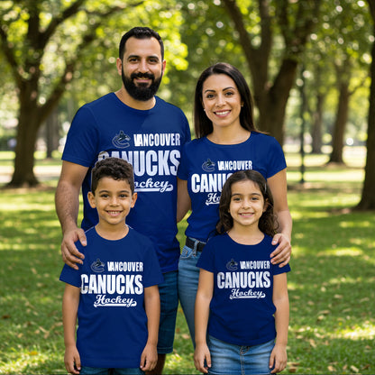 LIMITED EDITION - NEW CUSTOMIZED NHL19 VCC VANCOUVER CANUCKS T-SHIRT FOR FAMILY (ADULTS & KIDS)