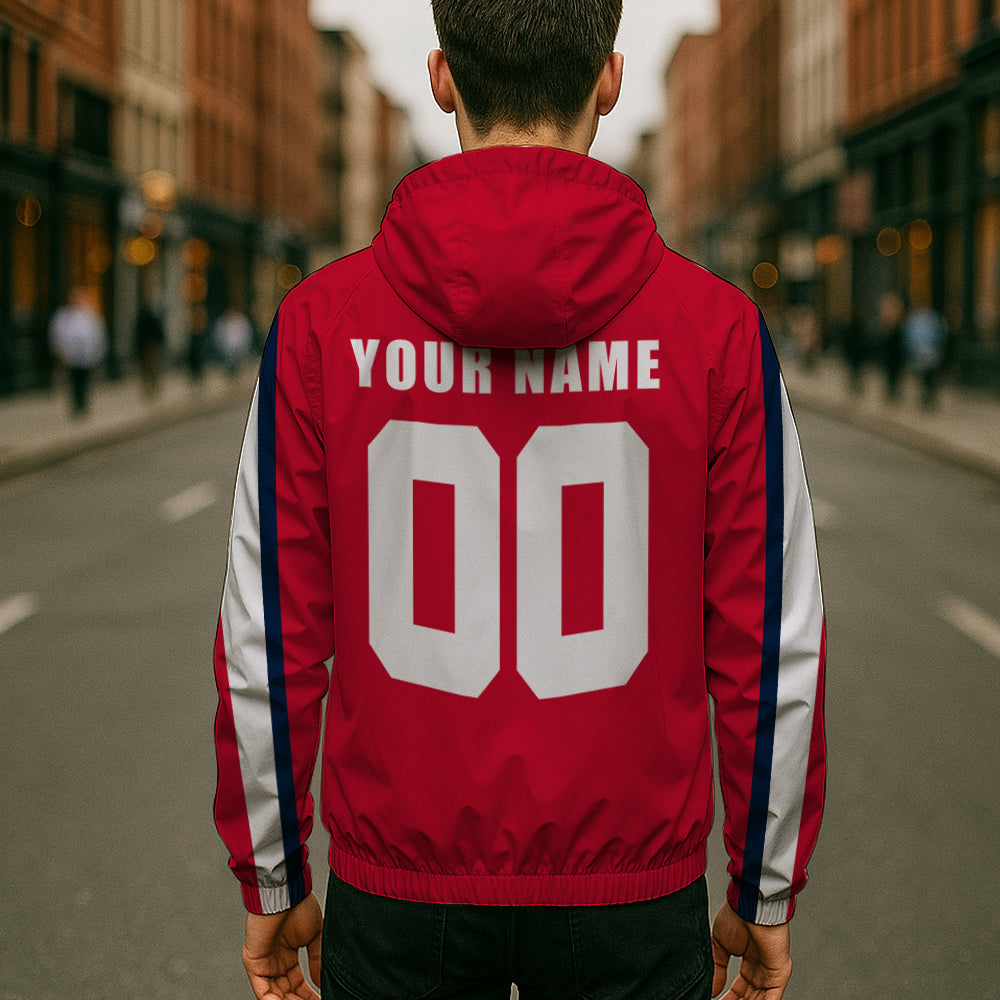 LIMITED EDITION - NEW CUSTOMIZED NHL10 WCP WASHINGTON CAPITALS WINDBREAKER JERSEY JACKET