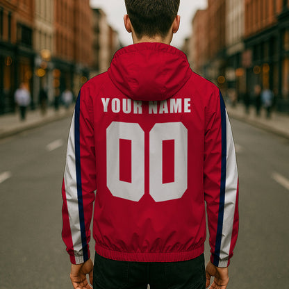 LIMITED EDITION - NEW CUSTOMIZED NHL10 WCP WASHINGTON CAPITALS WINDBREAKER JERSEY JACKET