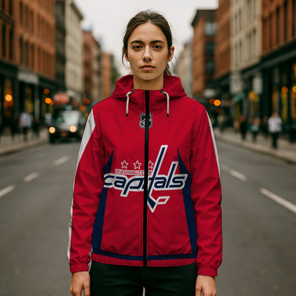 LIMITED EDITION - NEW CUSTOMIZED NHL10 WCP WASHINGTON CAPITALS WINDBREAKER JERSEY JACKET