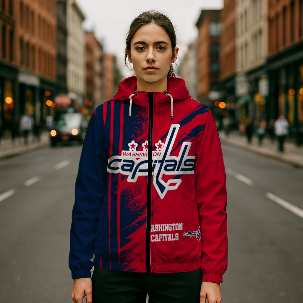 LIMITED EDITION - NEW CUSTOMIZED NHL10 WCP WASHINGTON CAPITALS WINDBREAKER JACKET