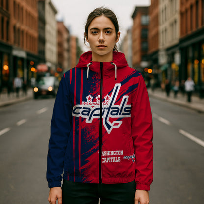 LIMITED EDITION - NEW CUSTOMIZED NHL10 WCP WASHINGTON CAPITALS WINDBREAKER JACKET