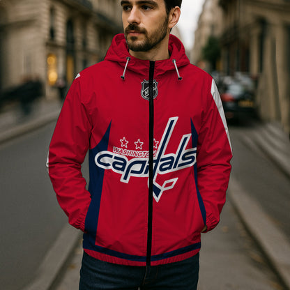 LIMITED EDITION - NEW CUSTOMIZED NHL10 WCP WASHINGTON CAPITALS WINDBREAKER JERSEY JACKET