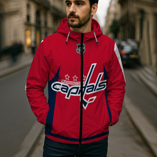 LIMITED EDITION - NEW CUSTOMIZED NHL10 WCP WASHINGTON CAPITALS WINDBREAKER JERSEY JACKET