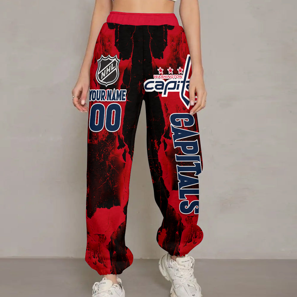 LIMITED EDITION - NEW CUSTOMIZED NHL10 WCP WASHINGTON CAPITALS LONG PANTS