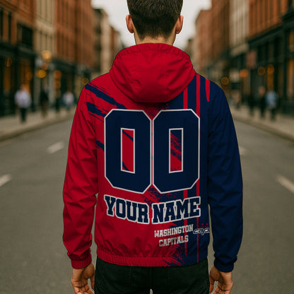 LIMITED EDITION - NEW CUSTOMIZED NHL10 WCP WASHINGTON CAPITALS WINDBREAKER JACKET