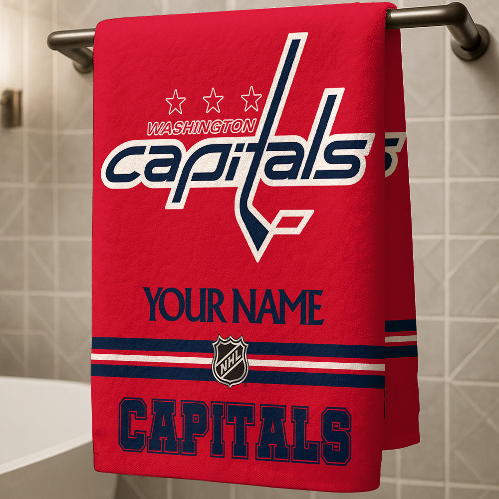 LIMITED EDITION - NEW CUSTOMIZED NHL10 WCP WASHINGTON CAPITALS BEACH & BATH TOWEL