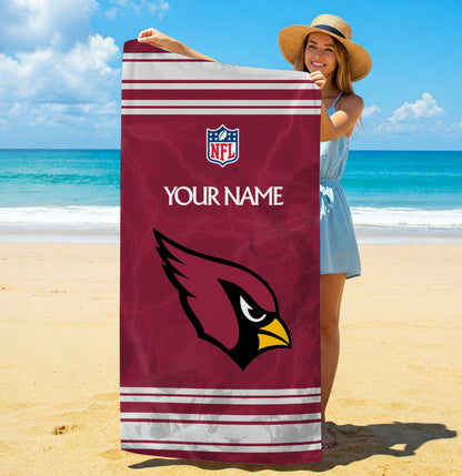 LIMITED EDITION - NEW CUSTOMIZED NFL20 ARC ARIZONA CARDINALS BEACH & BATH TOWEL (KIDS & ADULTS)