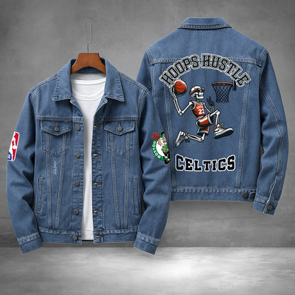 LIMITED EDITION - NEW PREMIUM NBA03 BC BOSTON CELTICS DENIM JACKET