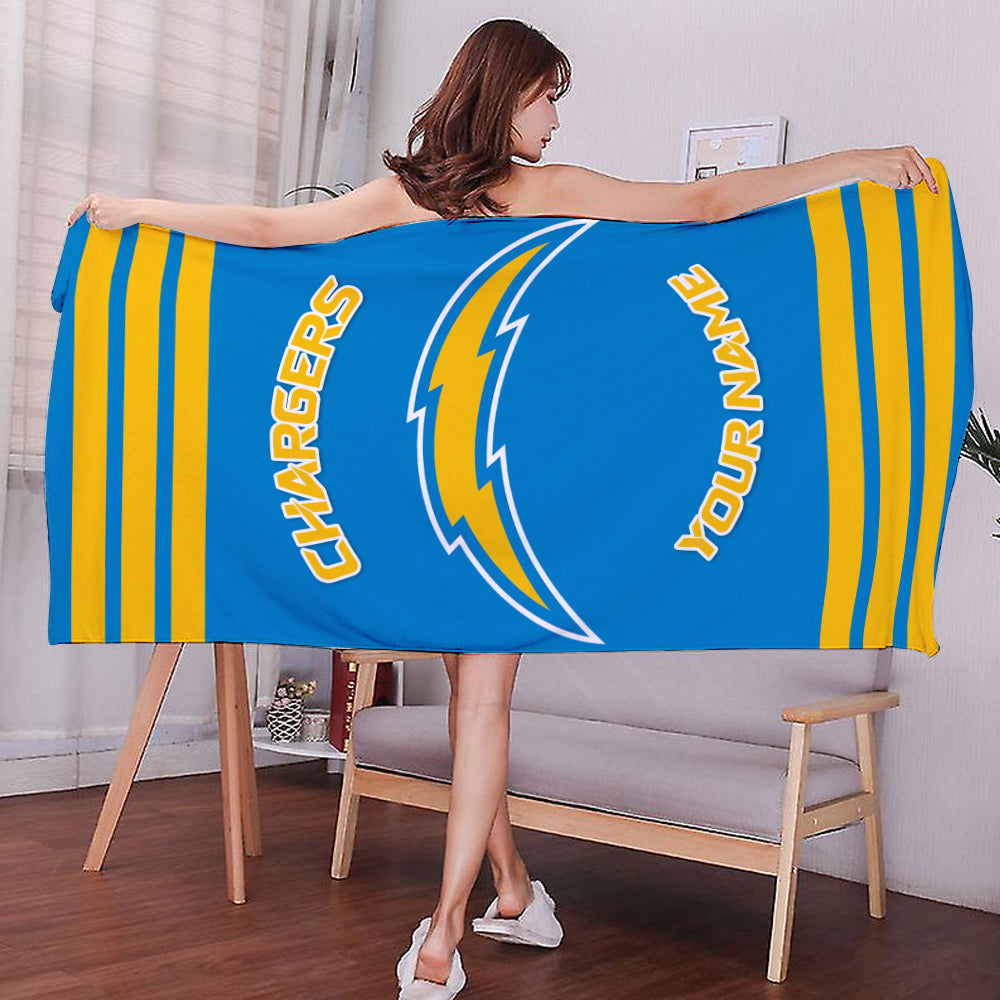 LIMITED EDITION - NEW CUSTOMIZED NFL09 LAC LOS ANGELES CHARGERS BEACH & BATH TOWEL