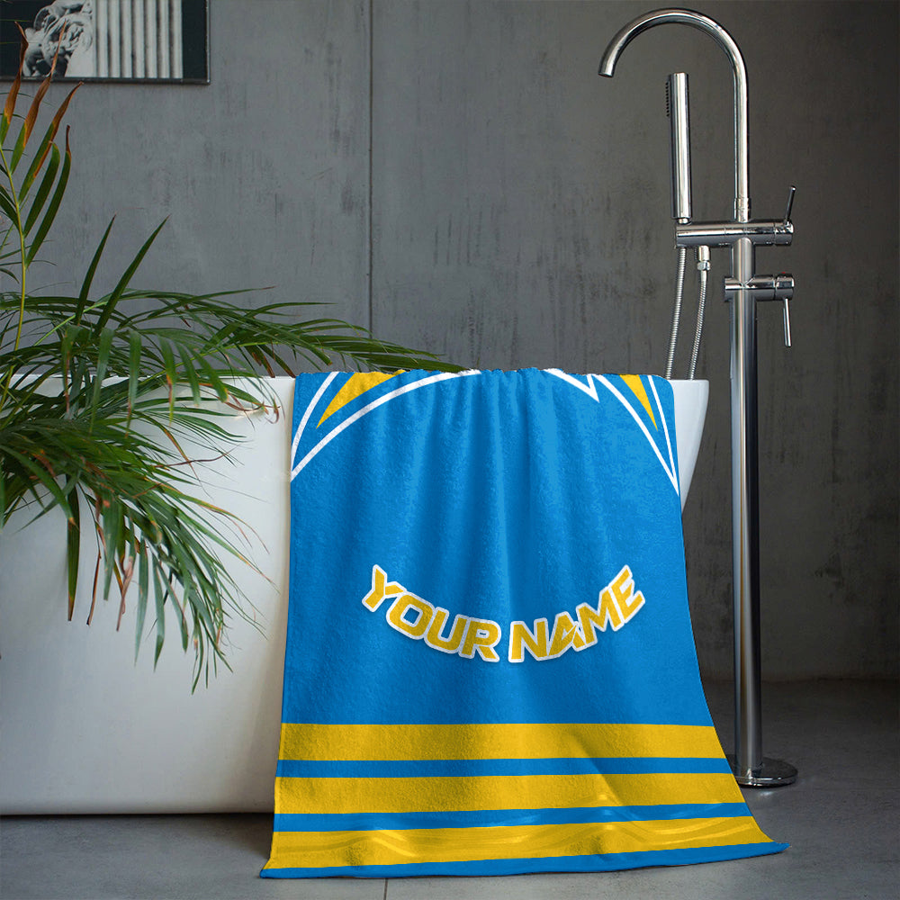 LIMITED EDITION - NEW CUSTOMIZED NFL09 LAC LOS ANGELES CHARGERS BEACH & BATH TOWEL