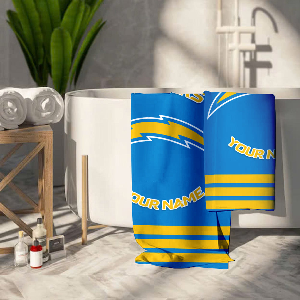 LIMITED EDITION - NEW CUSTOMIZED NFL09 LAC LOS ANGELES CHARGERS BEACH & BATH TOWEL