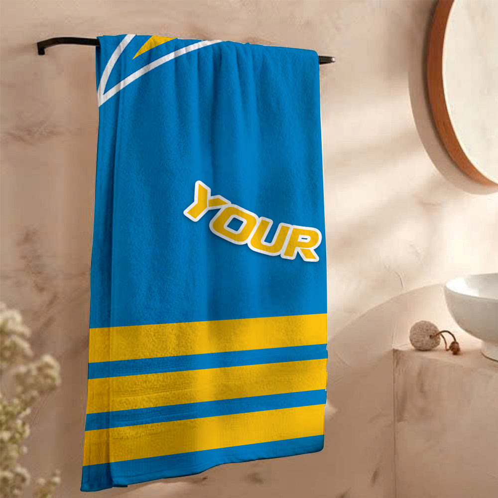 LIMITED EDITION - NEW CUSTOMIZED NFL09 LAC LOS ANGELES CHARGERS BEACH & BATH TOWEL