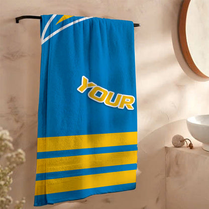 LIMITED EDITION - NEW CUSTOMIZED NFL09 LAC LOS ANGELES CHARGERS BEACH & BATH TOWEL