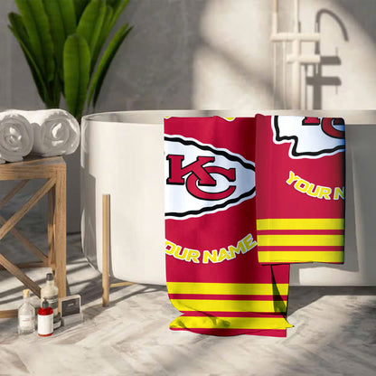LIMITED EDITION - NEW CUSTOMIZED NFL01 KCC KANSAS CITY CHIEFS BEACH & BATH TOWEL