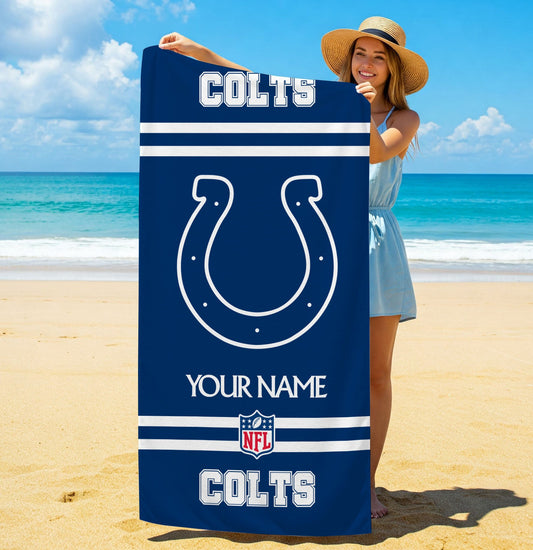 LIMITED EDITION - NEW CUSTOMIZED NFL17 IDC INDIANAPOLIS COLTS BEACH & BATH TOWEL (KIDS & ADULTS)