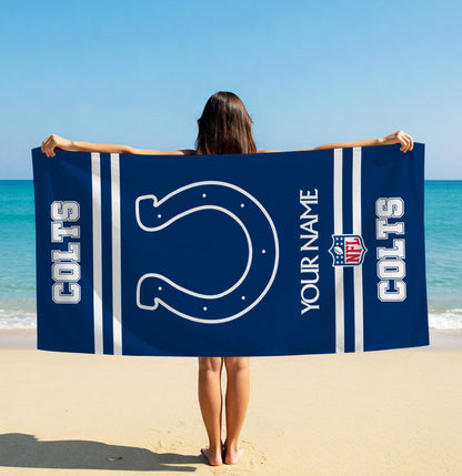 LIMITED EDITION - NEW CUSTOMIZED NFL17 IDC INDIANAPOLIS COLTS BEACH & BATH TOWEL (KIDS & ADULTS)