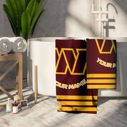 LIMITED EDITION - NEW CUSTOMIZED NFL12 WTC WASHINGTON COMMANDERS BEACH & BATH TOWEL