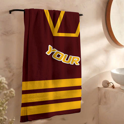 LIMITED EDITION - NEW CUSTOMIZED NFL12 WTC WASHINGTON COMMANDERS BEACH & BATH TOWEL