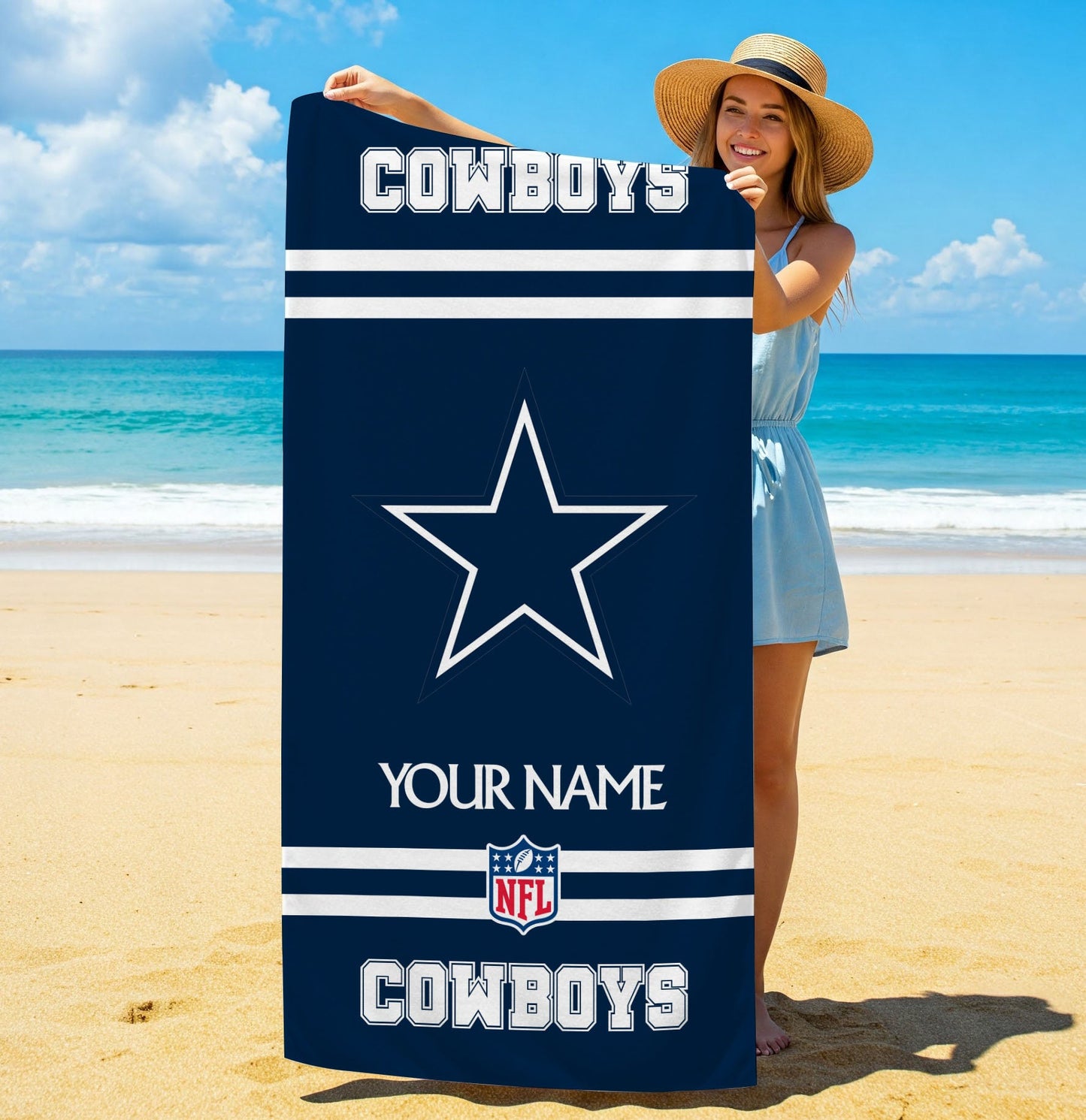 LIMITED EDITION - NEW CUSTOMIZED NFL21 DCB DALLAS COWBOYS BEACH & BATH TOWEL (KIDS & ADULTS)