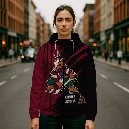 LIMITED EDITION - NEW CUSTOMIZED NHL30 AZC ARIZONA COYOTES WINDBREAKER JACKET