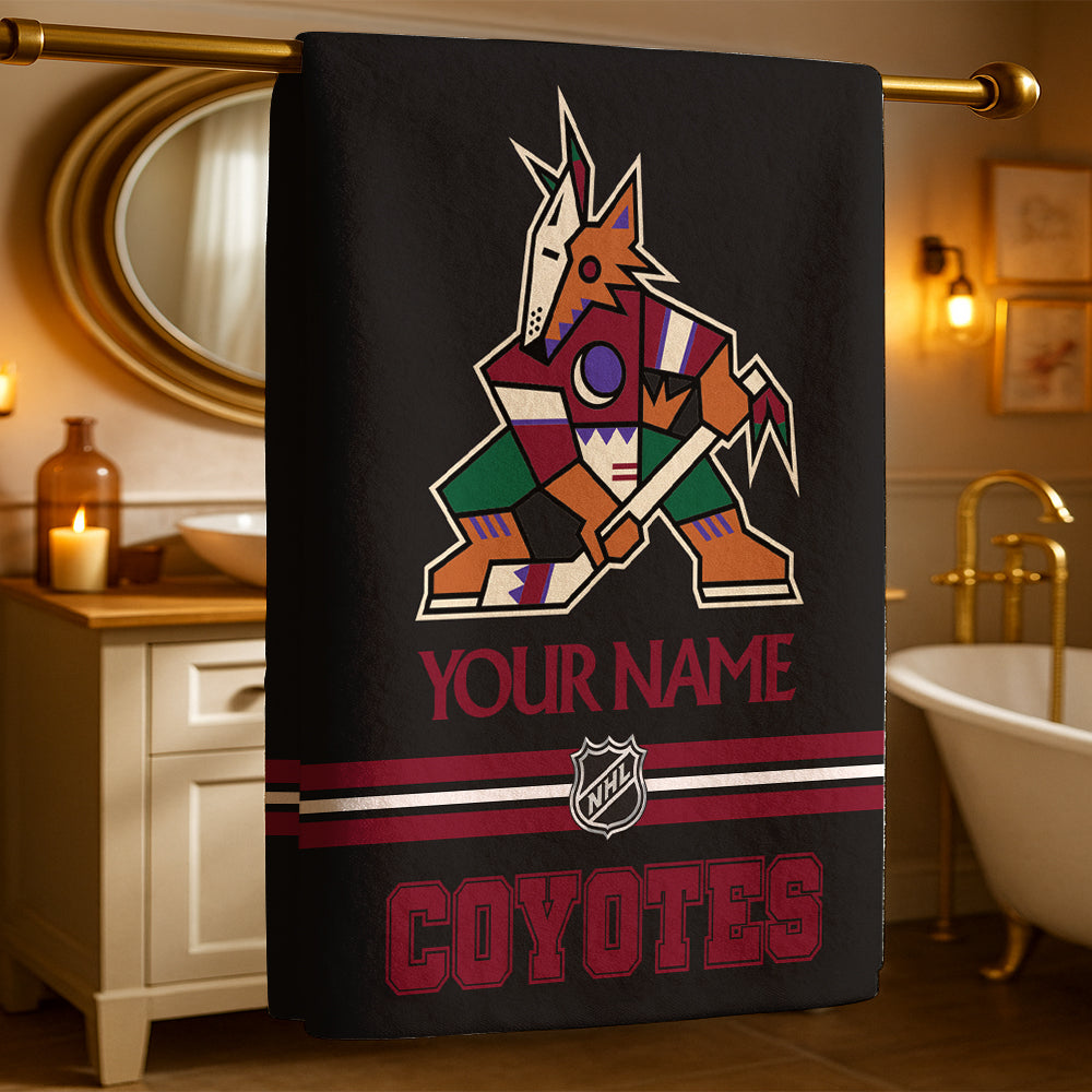 LIMITED EDITION - NEW CUSTOMIZED NHL30 AZC ARIZONA COYOTES BEACH & BATH TOWEL