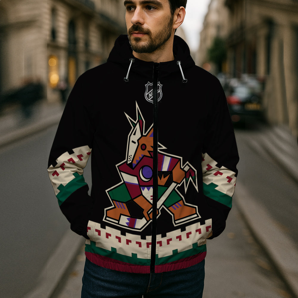 LIMITED EDITION - NEW CUSTOMIZED NHL30 AZC ARIZONA COYOTES WINDBREAKER JACKET