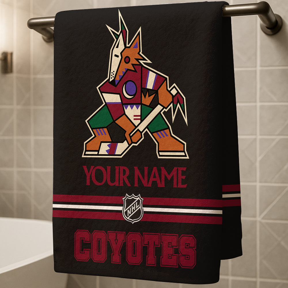 LIMITED EDITION - NEW CUSTOMIZED NHL30 AZC ARIZONA COYOTES BEACH & BATH TOWEL