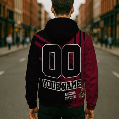 LIMITED EDITION - NEW CUSTOMIZED NHL30 AZC ARIZONA COYOTES WINDBREAKER JACKET
