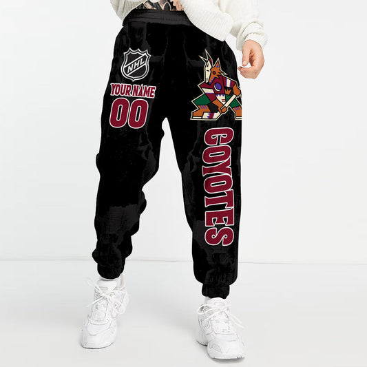 LIMITED EDITION - NEW CUSTOMIZED NHL30 AZC ARIZONA COYOTES LONG PANTS