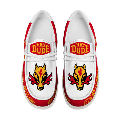 LIMITED EDITION - NEW CUSTOMIZED NHL17 CGF CALGARY FLAMES LOAFER SHOES