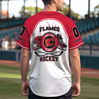 LIMITED EDITION - NEW CUSTOMIZED NHL17 CG FLAMES BASEBALL JERSEY