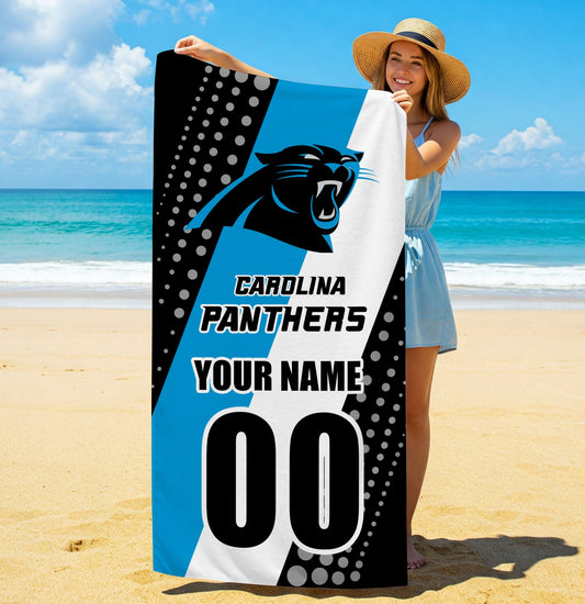 LIMITED EDITION - NEW CUSTOMIZED NFL23 CLP CAROLINA PANTHERS BEACH & BATH TOWEL