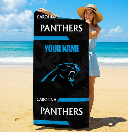 LIMITED EDITION - NEW CUSTOMIZED NFL23 CLP CAROLINA PANTHERS BEACH & BATH TOWEL