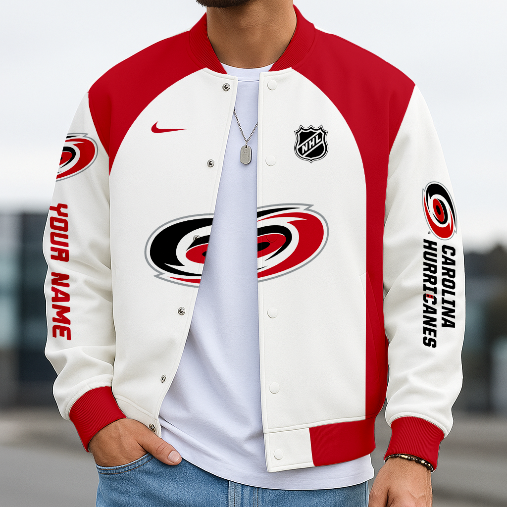 LIMITED EDITION - NEW CUSTOMIZED NHL07 CLH CAROLINA HURRICANES BASEBALL JACKET