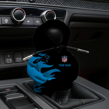 LIMITED EDITION - NEW CUSTOMIZED NFL23 CLP CAROLINA PANTHERS CAR HOODIE SHIFT KNOB COVER