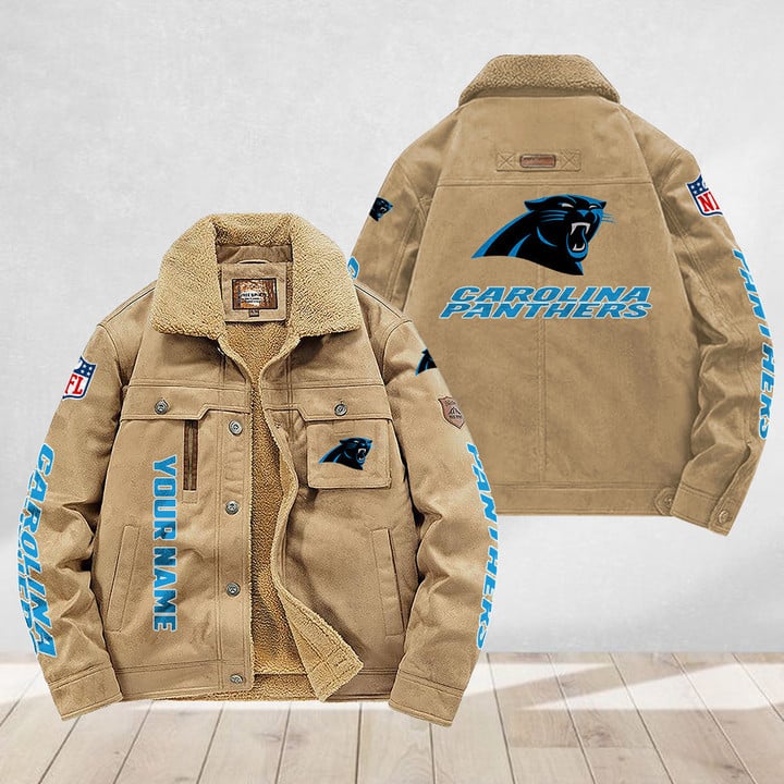 LIMITED EDITION - NEW CUSTOMIZED NFL23 CLP CAROLINA PANTHERS FLEECE JACKET
