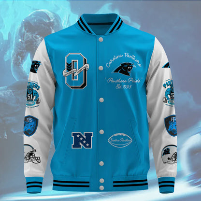 LIMITED EDITION - NEW CUSTOMIZED NFL23 CLP CAROLINA PANTHERS BASEBALL JACKET