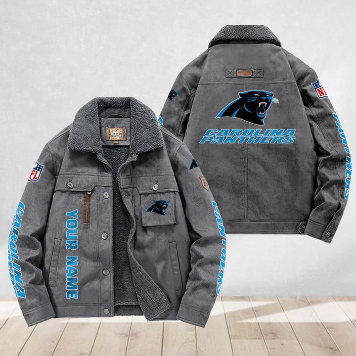 LIMITED EDITION - NEW CUSTOMIZED NFL23 CLP CAROLINA PANTHERS FLEECE JACKET