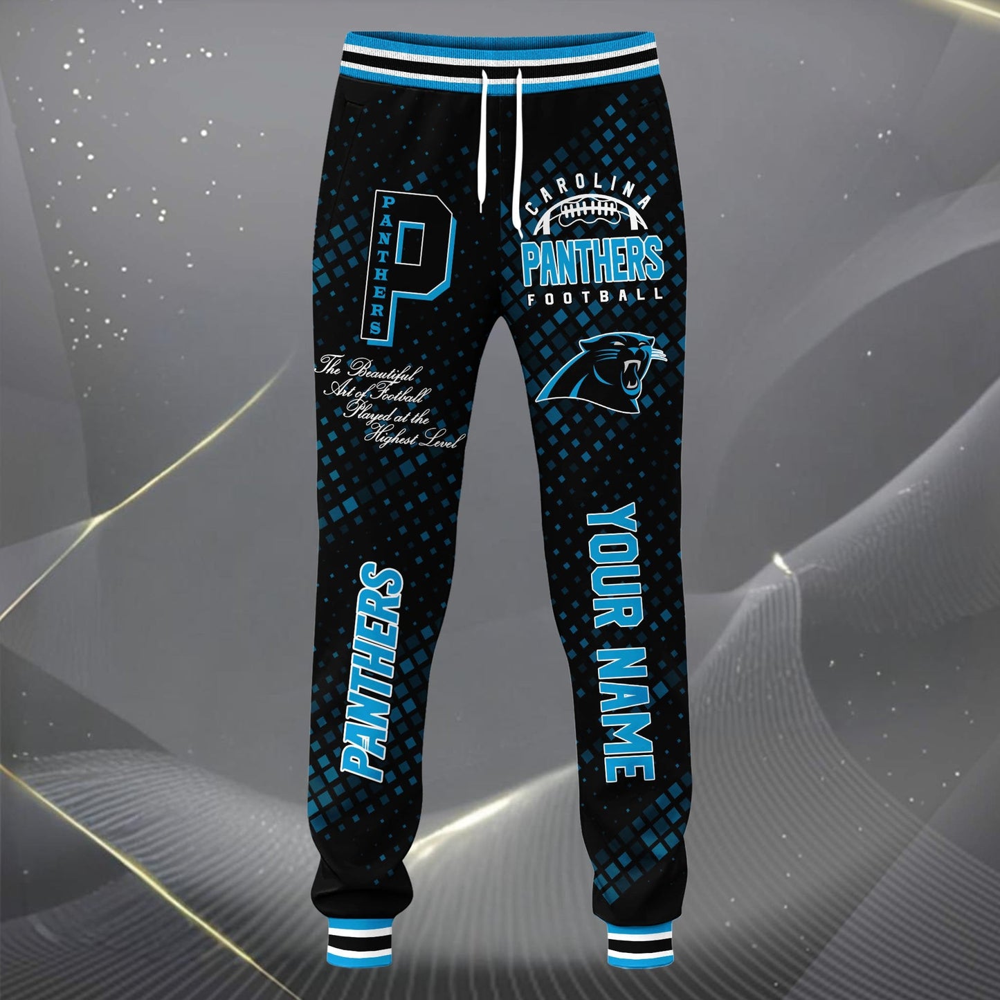 LIMITED EDITION - NEW CUSTOMIZED NFL23 CLP CAROLINA PANTHERS SATIN VARSITY JACKET & LONG PANTS