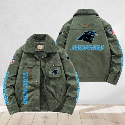 LIMITED EDITION - NEW CUSTOMIZED NFL23 CLP CAROLINA PANTHERS FLEECE JACKET